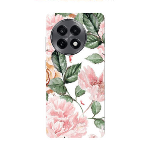 Oneplus 13 5G Pink rose and laves Transparent Silicone TPU Θήκη